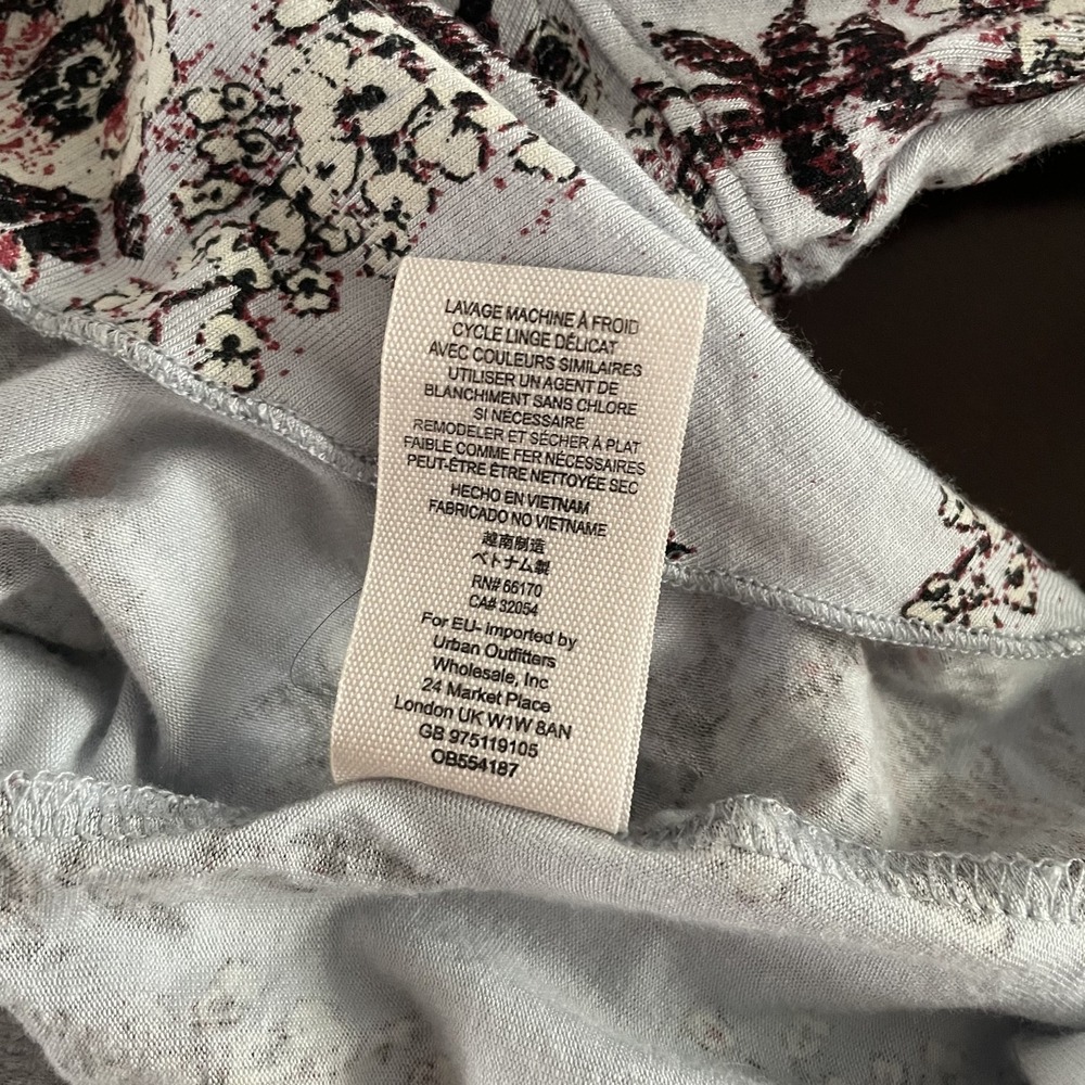 Free People Speak Easy Babydoll Floral Top Sz M Bell Sleeve Boho Cottage Western - Picture 10 of 13